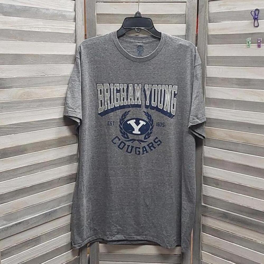NCAA BYU Cougars Men's Gray Triblend T-Shirt | X Large